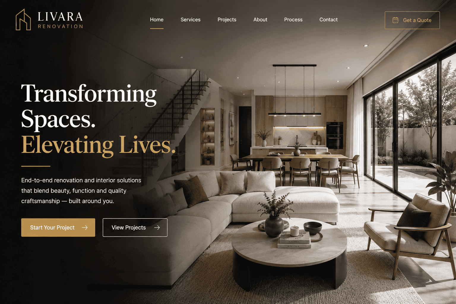 Renovation business website design preview